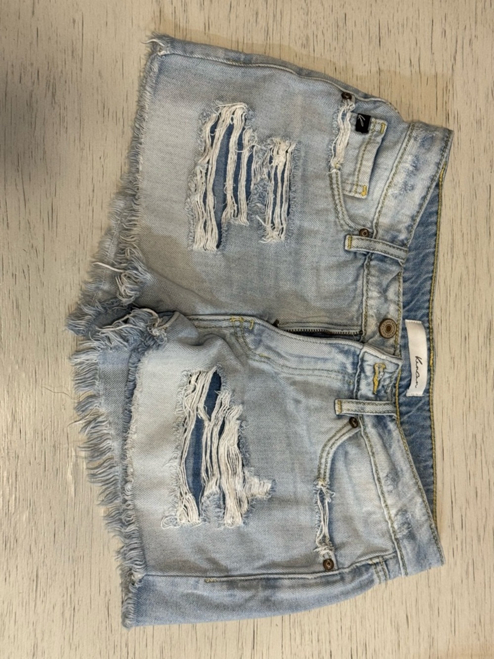 KanCan Light Wash Distressed Denim Jean Shorts